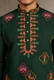 Dark Green Embroidered Kurta Set