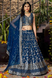 Royal Floral Dola Silk Jacquard Lehenga Choli Set with Organza Dupatta