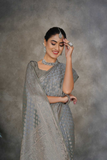 Elegant Gray Soft Tusser Silk Saree with Jacquard Blouse