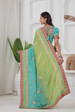 Green Radiance Chinon Silk Saree