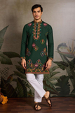 Dark Green Embroidered Kurta Set