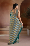 Emerald Ajrakh Pure Modal Satin Printed Saree