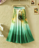 Peacock Elegance Silk Skirt