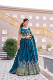 Rajwadi Heritage Embroidered Vichitra Silk Lehenga Choli Set with Dupatta
