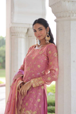 Ishani Rosé – Fendy Silk Embroidered Sharara Suit Set