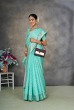 Elegant Blue Soft Tusser Silk Saree with Jacquard Blouse