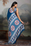 Mandala Pure Modal Satin Ajrakh Print Saree
