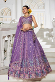 Lavender Tissue Embroidered Designer Lehenga Set