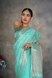 Elegant Blue Soft Tusser Silk Saree with Jacquard Blouse