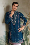 Navy Viscose Silk Embroidered Kurta Set
