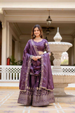 Purple Premium Gold Crush Lehenga Choli Set