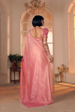 Mehek Baby Pink Shaded Pure Silk Cutwork Saree
