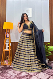Heavy Kasturi Silk Black Lehenga Choli with Georgette Dupatta
