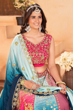 Multicolor Embroidered Chinon Pedding Lehenga with Rich Detailing