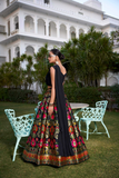 Regal Black Banarasi Silk Zari Weaving Lehenga with Georgette Blouse & Dupatta