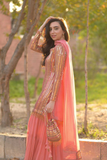Peach Glow Faux Georgette Palazzo Suit Set