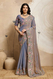 Elegant Moss Chiffon Embroidered Saree