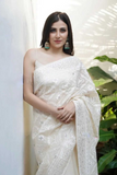 Soft Off-White Silk Organza Saree