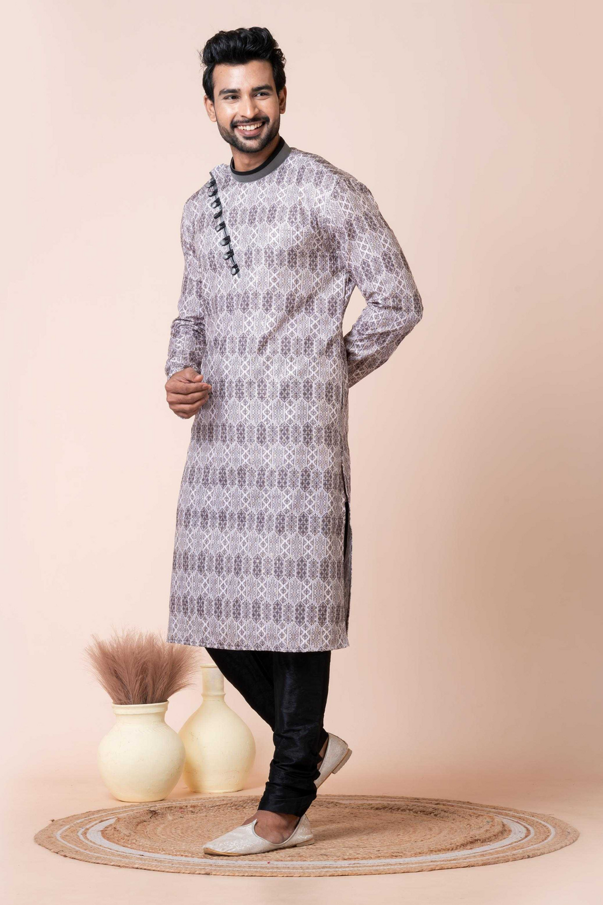Smart Mono Cotton-Polyester Blend Men’s Kurta Pajama Set