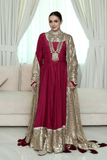 Royale Maroon Sequin Designer Party Gown Set - kavyo.in