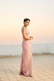 Blush Pink Heavy Georgette Saree with Full Sequin Embroidery Work (Alia Inspired)