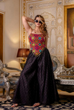 Embroidered Bangalori Silk Top with Pure Butti Palazzo Set