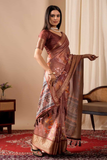 Rose Patola Soft Lichi Silk Printed Saree