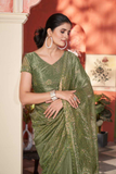Elegant Twill Net Saree with Two-Tone Sequins & Beads Embroidery
