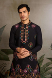 Black Embroidered Kurta Set