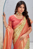 Soft Lichi Silk Saree with Rich Jacquard Weaving & Contrast Border