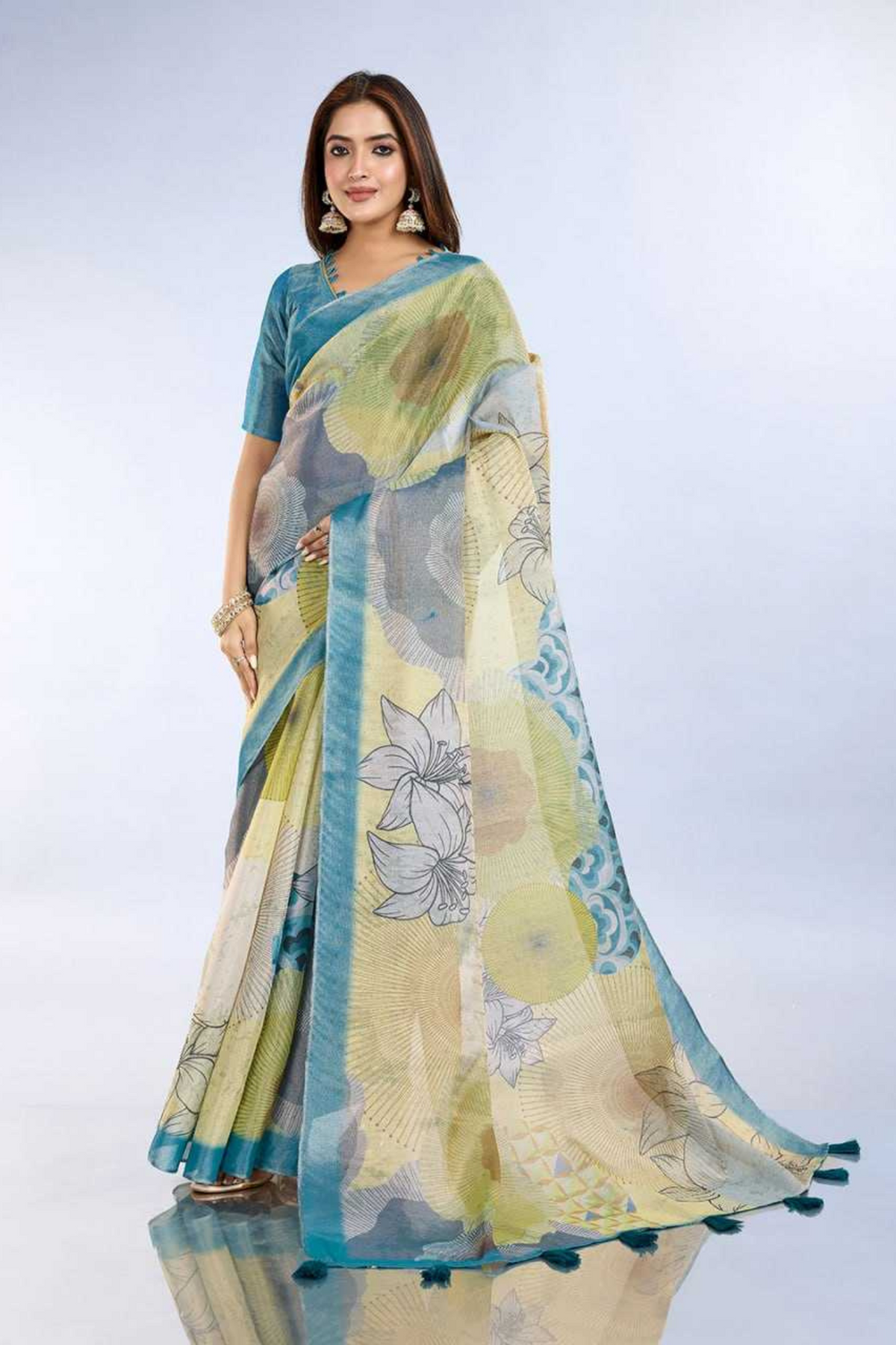 Teal Elegance Erode Anmol Silk Saree
