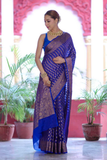 Royal Buti Lichi Silk All-Over Gold Zari Banarasi Saree