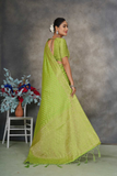 Elegant Green Soft Tusser Silk Saree with Jacquard Blouse