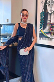 Midnight Glam Georgette Saree with Japan Satin Blouse