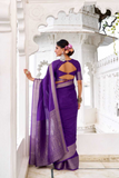 Royal Chinon Saree with Zari Weaving Work