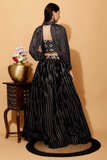 Black Sequin Georgette Designer Lehenga Set