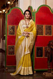 Elegant Jacquard Chex Saree with Zari Weaving Work