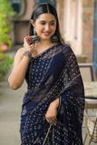 Midnight Elegance Georgette Silk Saree
