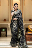 Black Kanjivaram Banarasi Silk Saree with Rich Zari Weaving & Jacquard Blouse