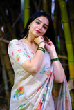 Tulip Tussar Heavy Handloom Silk Digital Print Saree