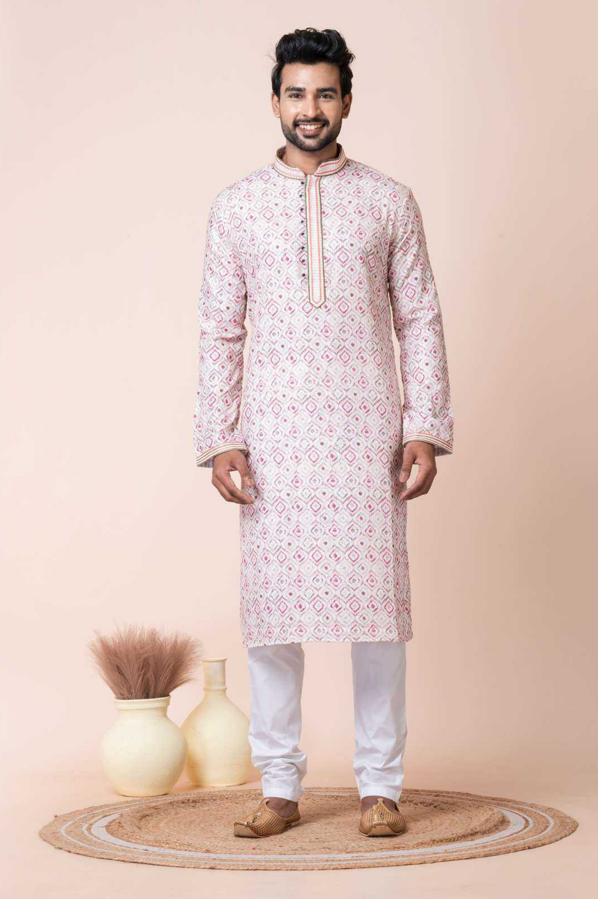 Mono Cotton-Poly Printed Festive Kurta Pajama Set