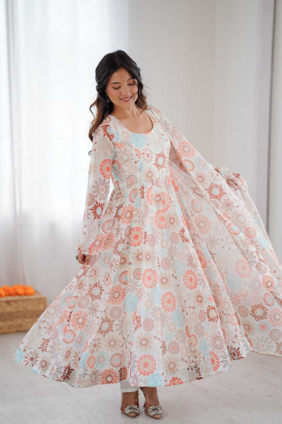 Sunkissed Floral Organza Gown Set