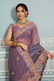Soft Fendy Net Saree with Chikankari Embroidery & Cutwork Border