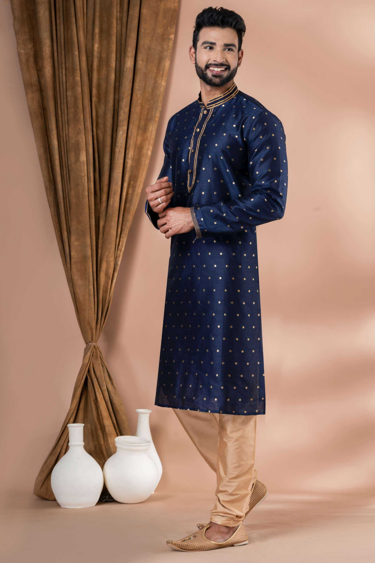 Royal Banarasi Dhupion Silk Men’s Kurta Pajama Set