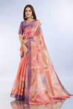 Coral Abstract Erode Anmol Silk Saree