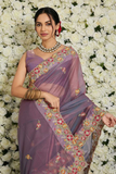 Fendy Soft Net Chikankari Embroidered Saree with Mono Banglory Blouse