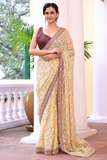 Designer Embroidered & Embellished Brasso Saree