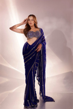 Ishani Royal Blue – Premium Ready-to-Wear Faux Georgette Saree