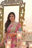 Zara Bandhej Soft Tabby Silk Mirror Work Saree