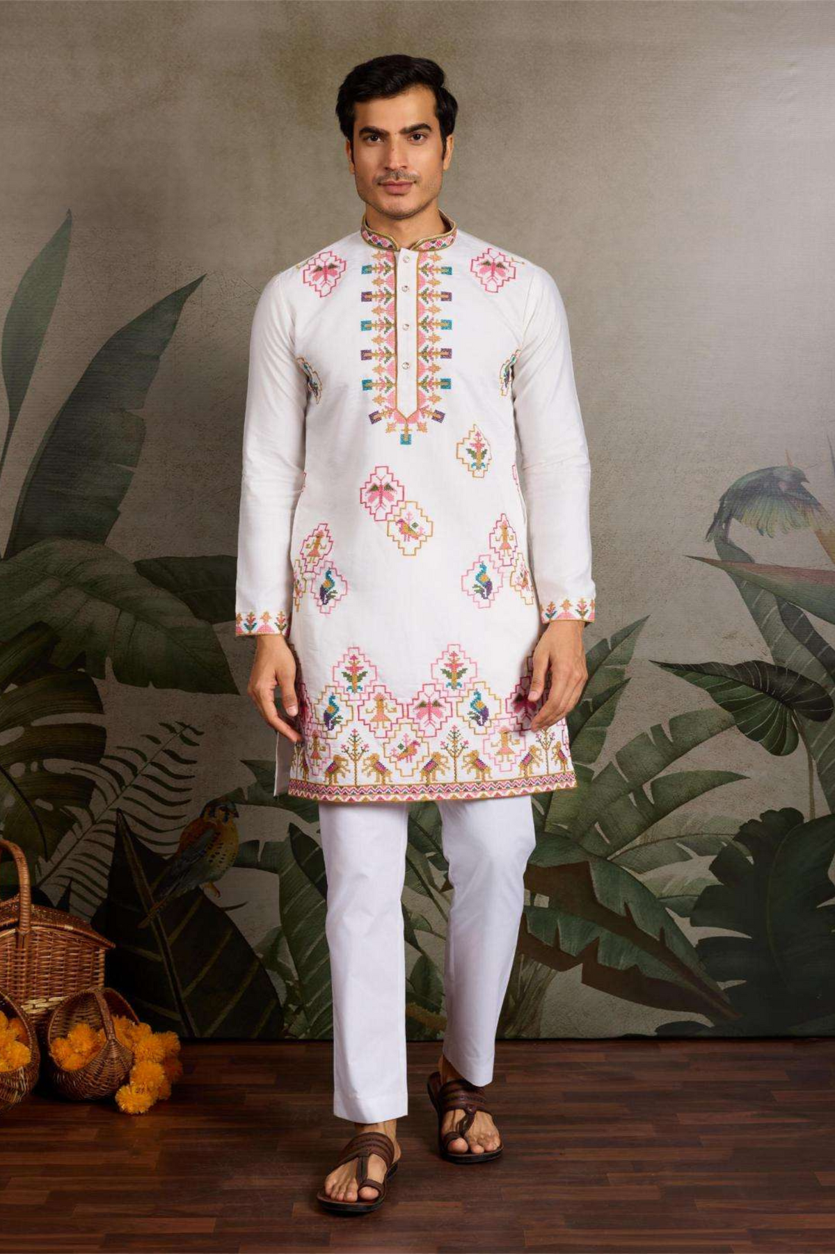 White Embroidered Kurta Set